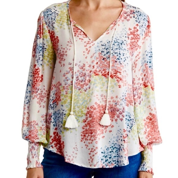 Lucky Brand Floral Long Sleeve Top - Picture 1 of 9